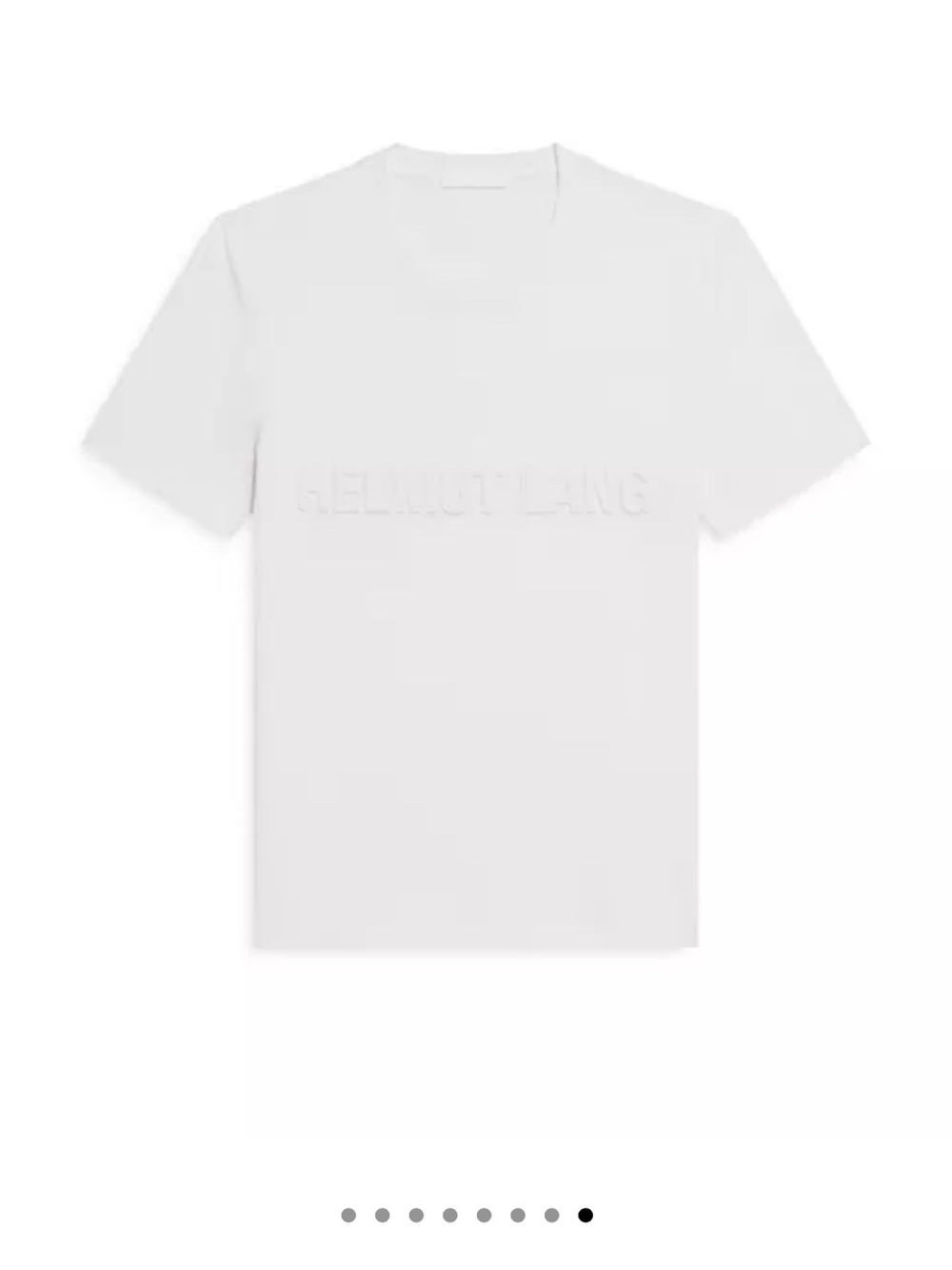 Helmut Lang Short Sleeve Embossed Logo Tee White Men’s XL